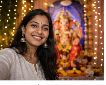 Priya Jadhav with Bappa
