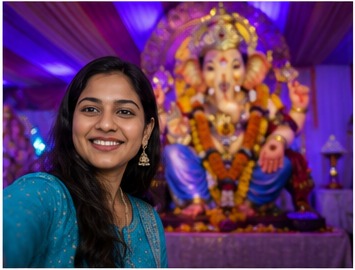 Aarti Desai with Bappa