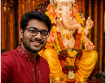Vishal Gedam with Bappa
